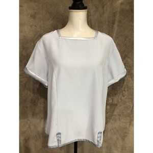 20W Plus Top Blouse Blue Short Sleeve Laura Scott #391